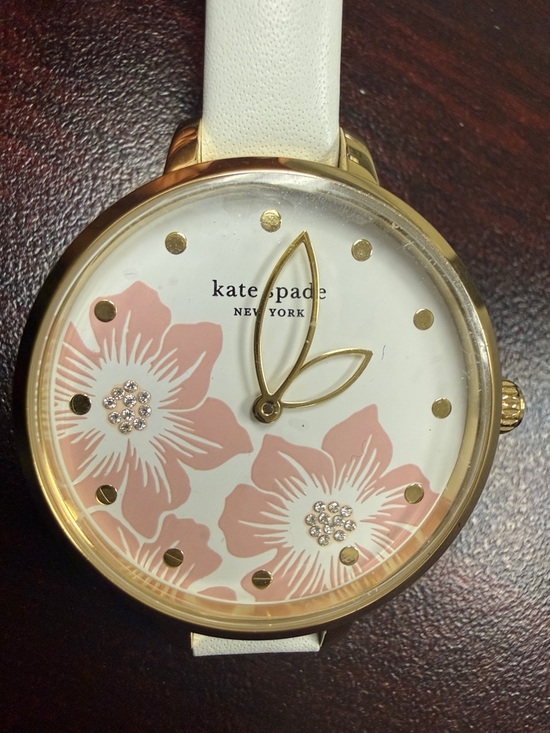 kate spade Accessories - kate spade White and Pink Floral Dial Gold-Tone Women's Watch